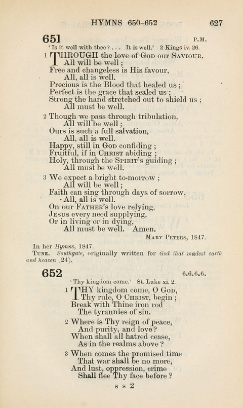 The Book of Common Praise: being the Hymn Book of the Church of England in Canada. Annotated edition page 627
