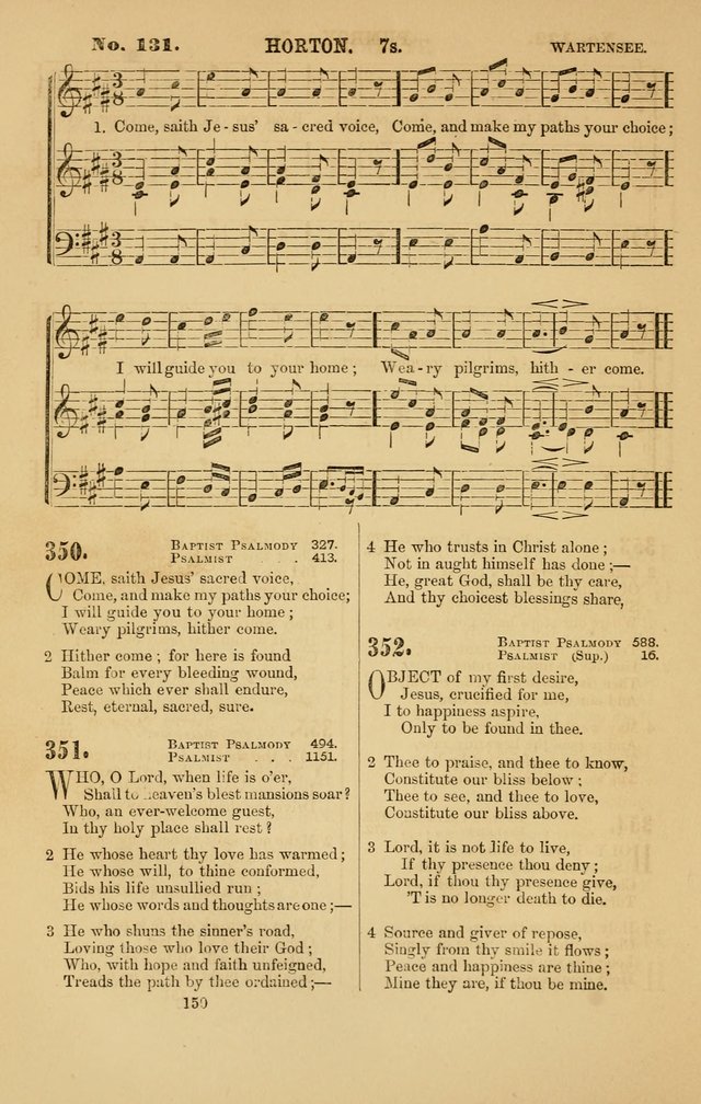 Baptist Chorals: a tune and hymn book designed to promote general congregational singing; containing one hundred and sixty four tunes adapted to about four hundred choice hymns  page 157