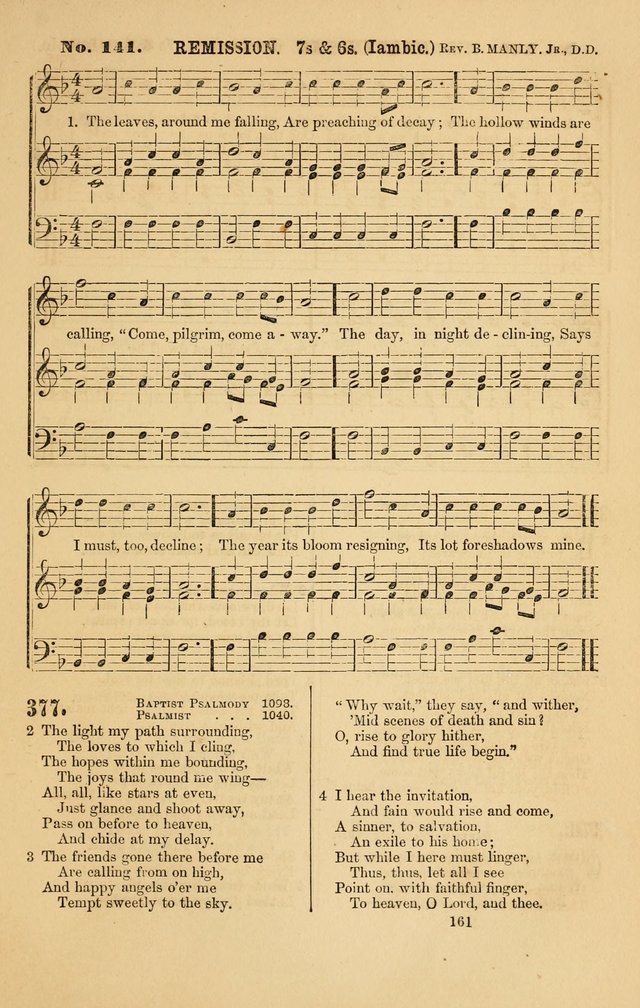 Baptist Chorals: a tune and hymn book designed to promote general congregational singing; containing one hundred and sixty four tunes adapted to about four hundred choice hymns  page 168
