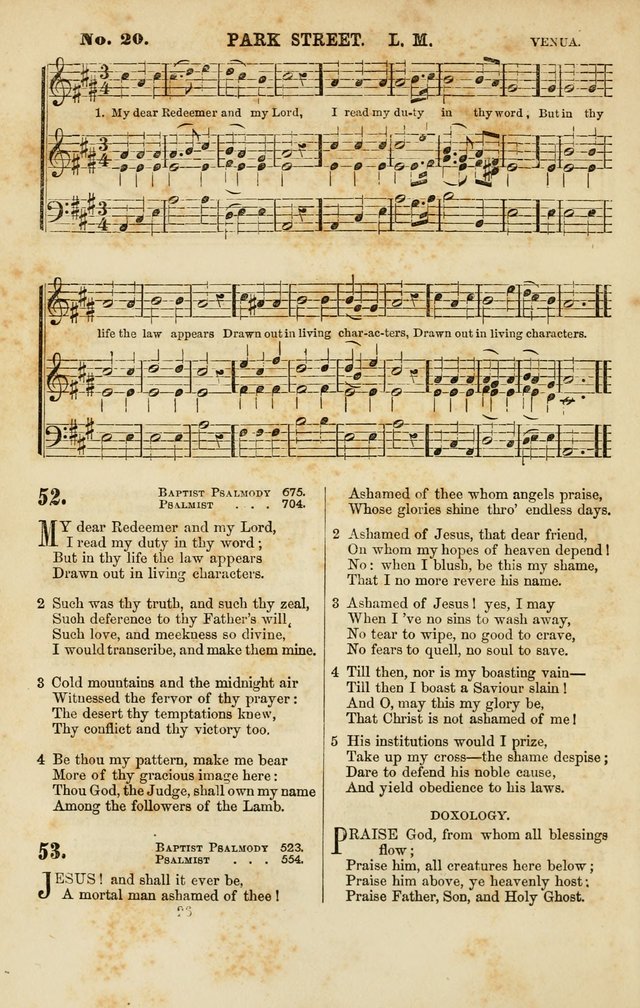 Baptist Chorals: a tune and hymn book designed to promote general congregational singing; containing one hundred and sixty four tunes adapted to about four hundred choice hymns  page 33