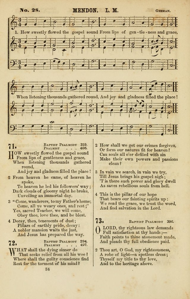 Baptist Chorals: a tune and hymn book designed to promote general congregational singing; containing one hundred and sixty four tunes adapted to about four hundred choice hymns  page 41