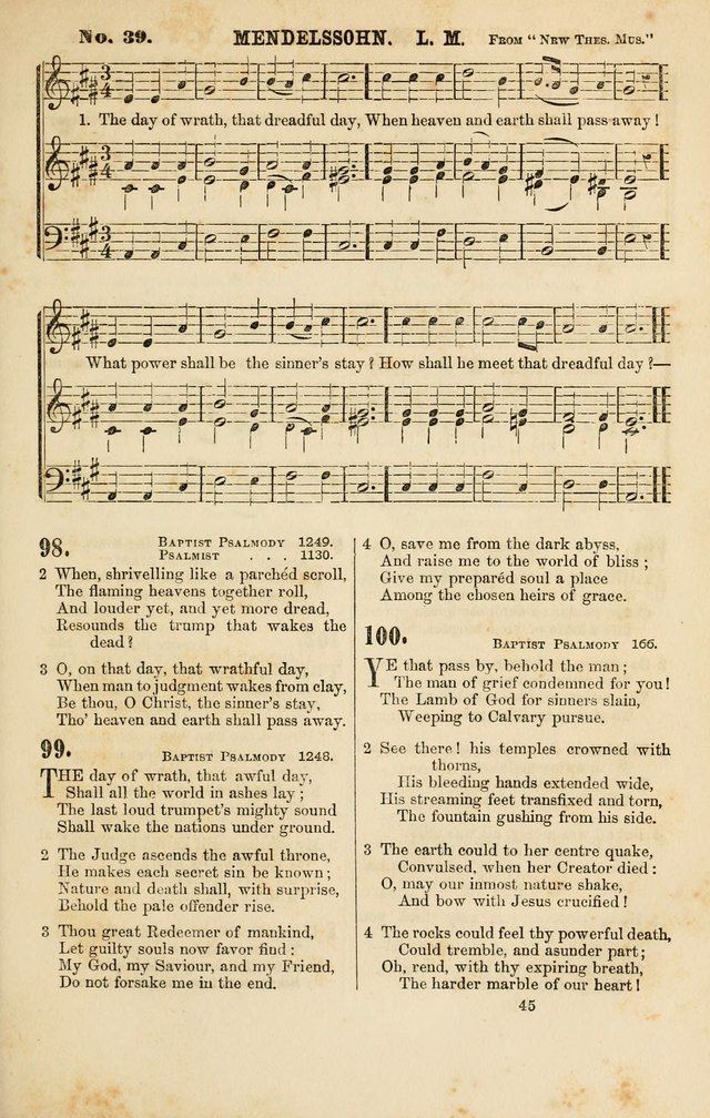 Baptist Chorals: a tune and hymn book designed to promote general congregational singing; containing one hundred and sixty four tunes adapted to about four hundred choice hymns  page 52