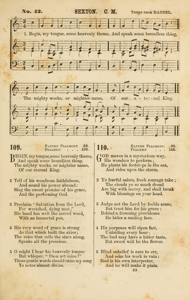 Baptist Chorals: a tune and hymn book designed to promote general congregational singing; containing one hundred and sixty four tunes adapted to about four hundred choice hymns  page 56