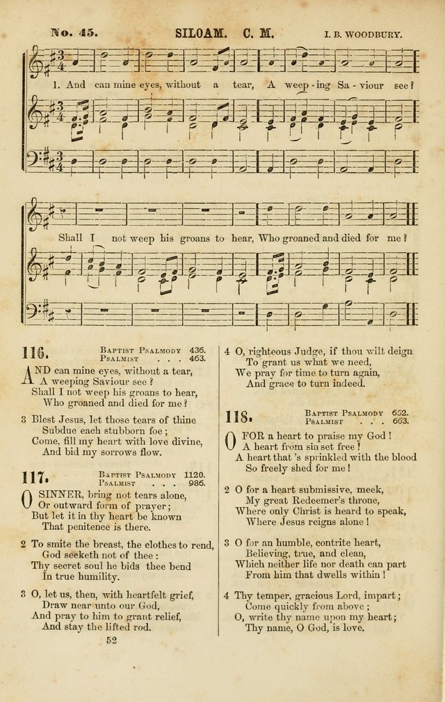 Baptist Chorals: a tune and hymn book designed to promote general congregational singing; containing one hundred and sixty four tunes adapted to about four hundred choice hymns  page 59