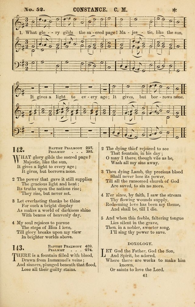 Baptist Chorals: a tune and hymn book designed to promote general congregational singing; containing one hundred and sixty four tunes adapted to about four hundred choice hymns  page 68