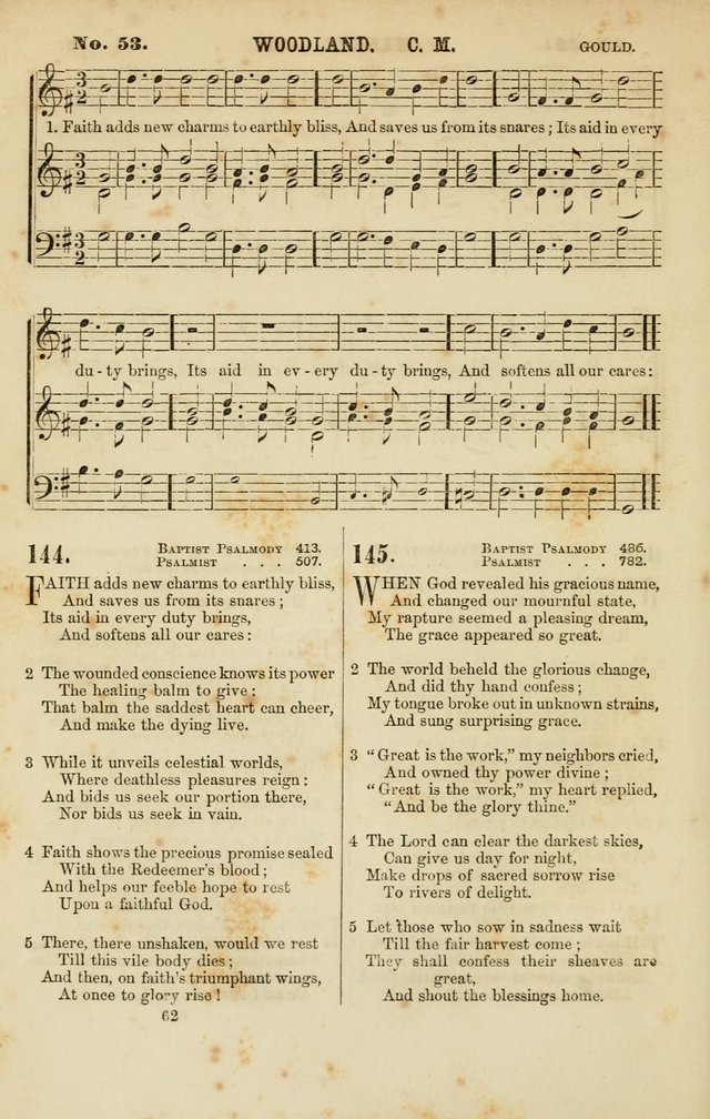 Baptist Chorals: a tune and hymn book designed to promote general congregational singing; containing one hundred and sixty four tunes adapted to about four hundred choice hymns  page 69
