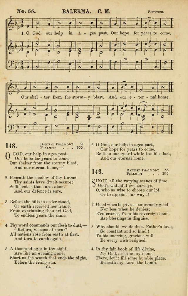 Baptist Chorals: a tune and hymn book designed to promote general congregational singing; containing one hundred and sixty four tunes adapted to about four hundred choice hymns  page 71