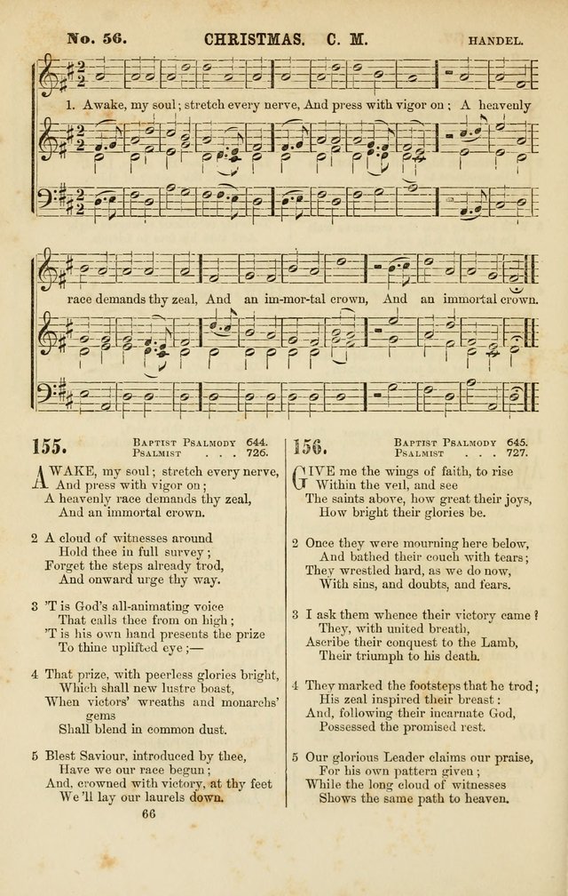 Baptist Chorals: a tune and hymn book designed to promote general congregational singing; containing one hundred and sixty four tunes adapted to about four hundred choice hymns  page 73