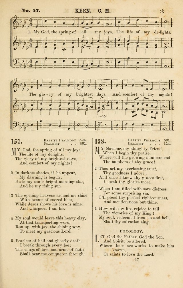 Baptist Chorals: a tune and hymn book designed to promote general congregational singing; containing one hundred and sixty four tunes adapted to about four hundred choice hymns  page 74