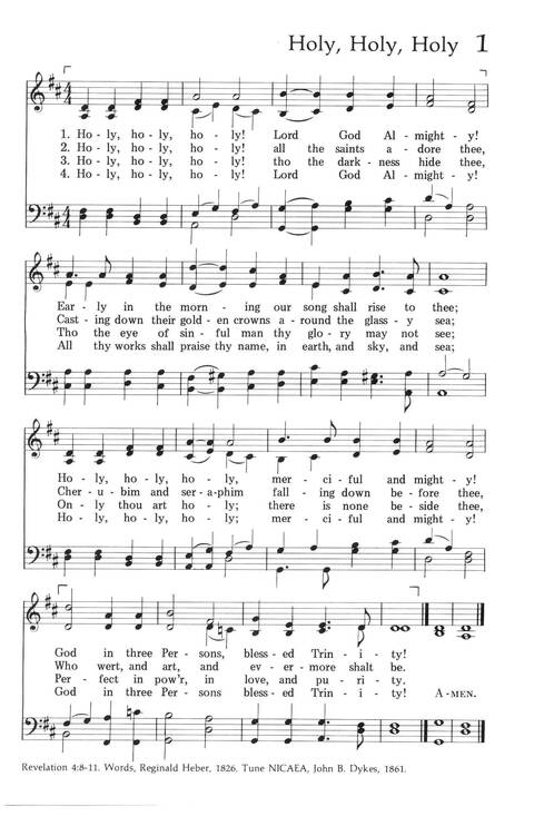 Baptist Hymnal (1975 ed) page 1