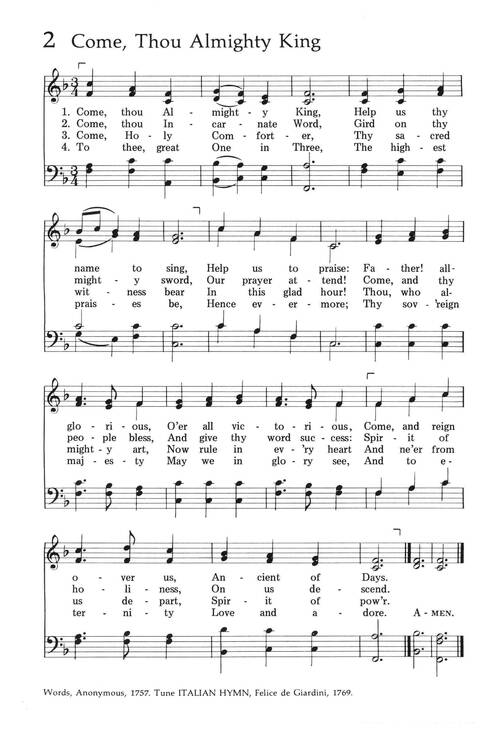 Baptist Hymnal (1975 ed) page 2