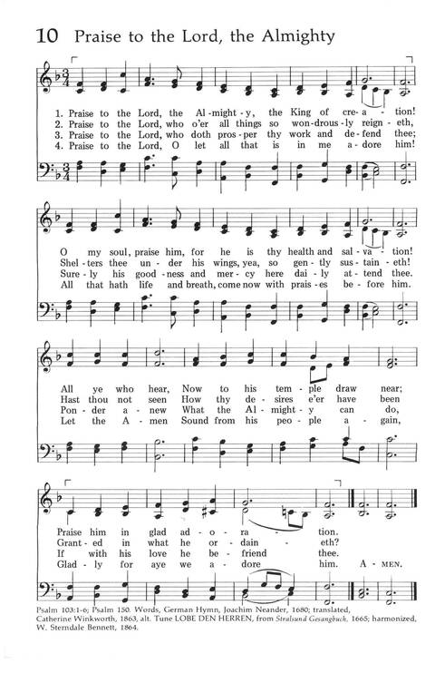 Baptist Hymnal (1975 ed) page 8