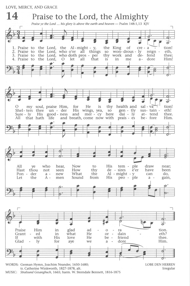 Baptist Hymnal 1991 page 14