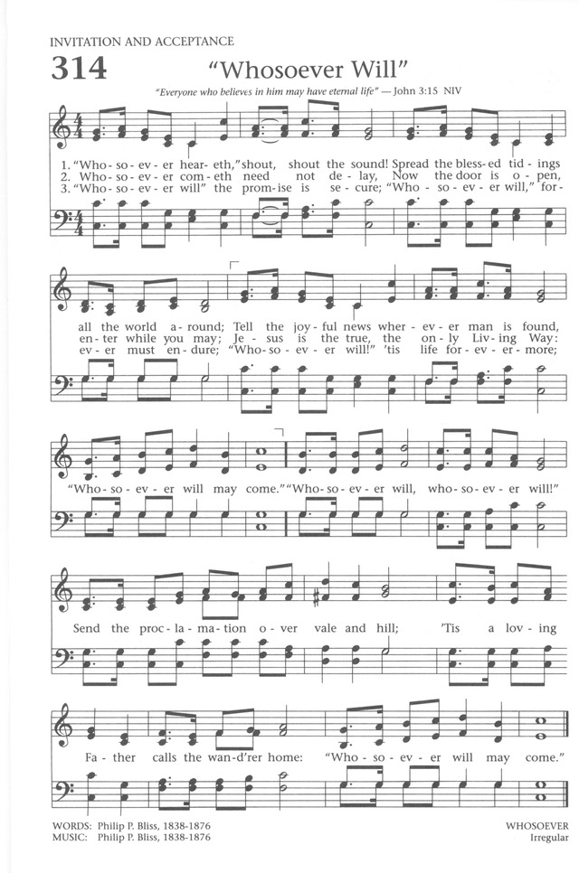 Baptist Hymnal 1991 page 278