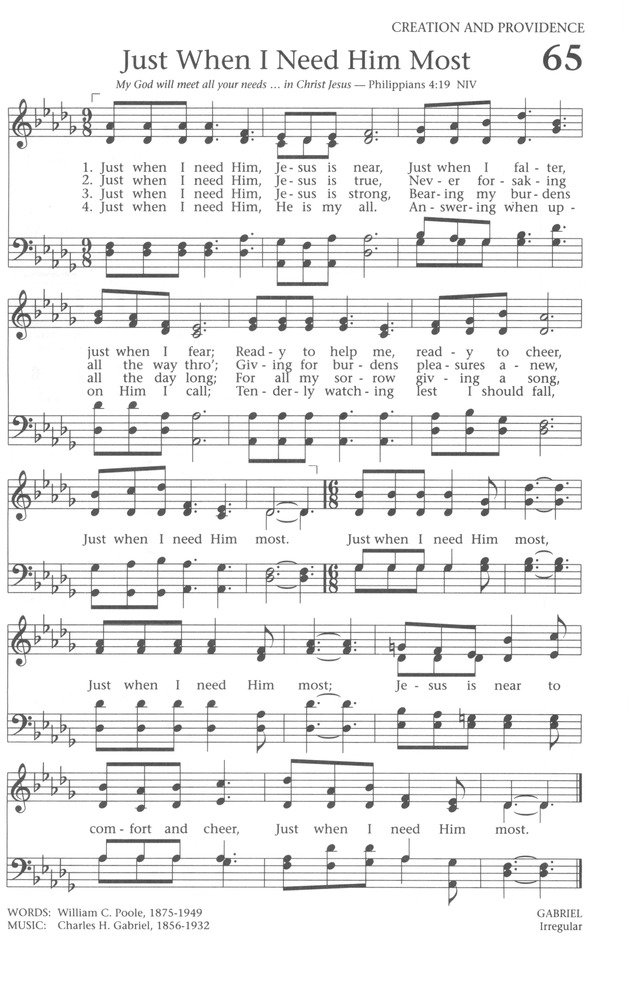 Baptist Hymnal 1991 page 59