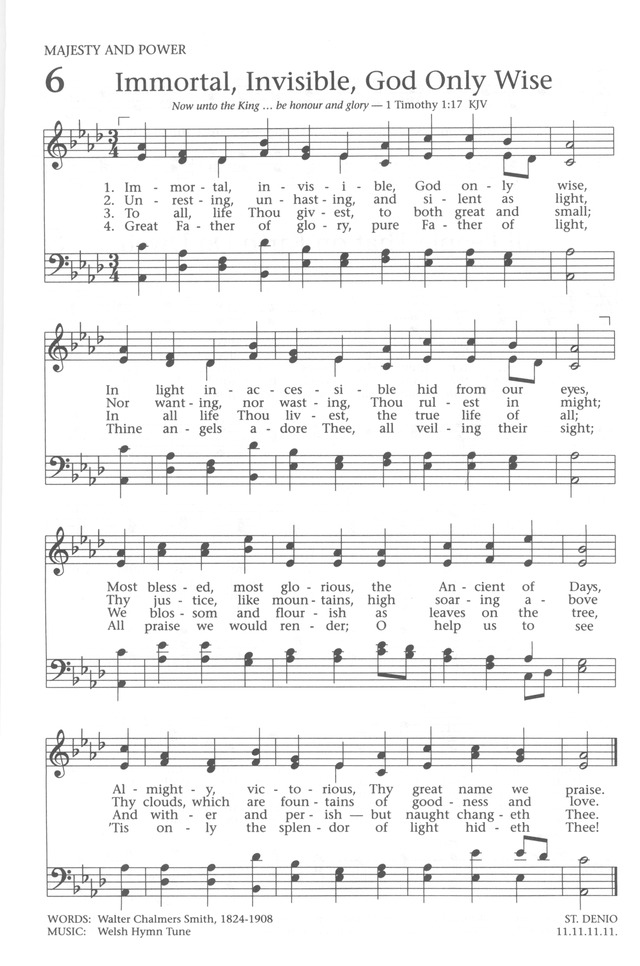 Baptist Hymnal 1991 page 6