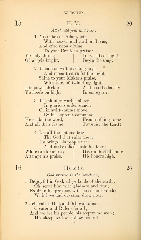 The Baptist Hymn Book page 14