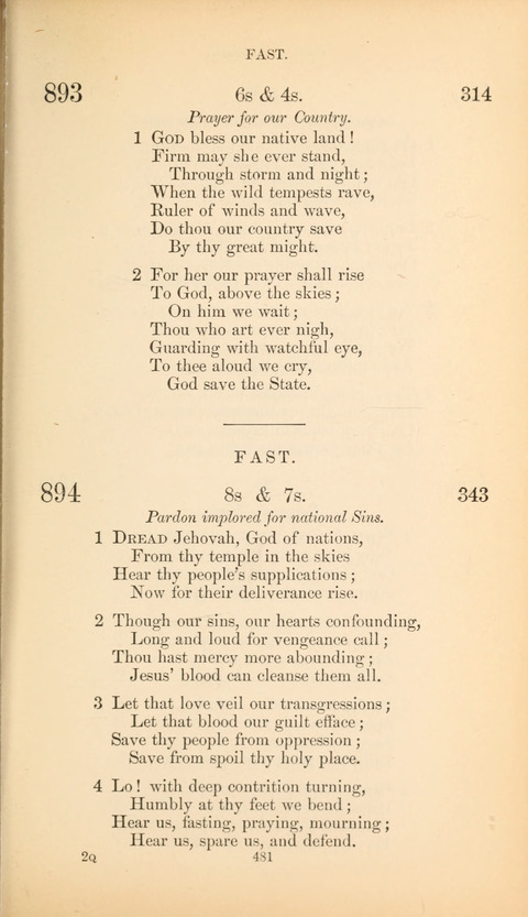 The Baptist Hymn Book page 481