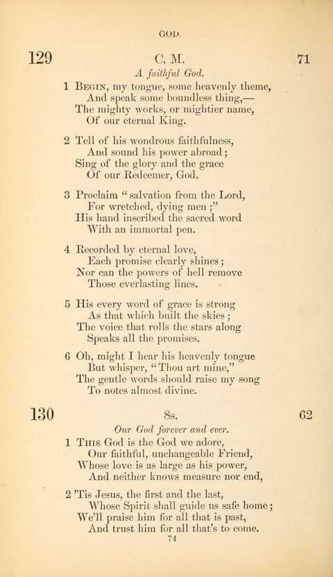 The Baptist Hymn Book page 74