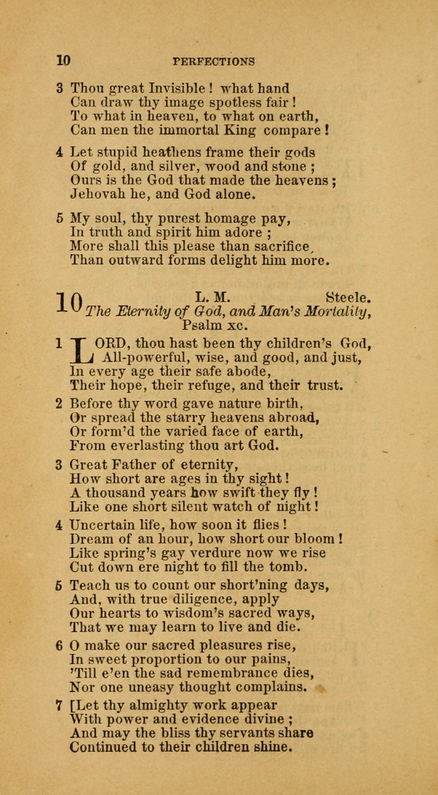 The Baptist Hymn Book: comprising a large and choice collection of psalms, hymns and spiritual songs, adapted to the faith and order of the Old School, or Primitive Baptists (2nd stereotype Ed.) page 10