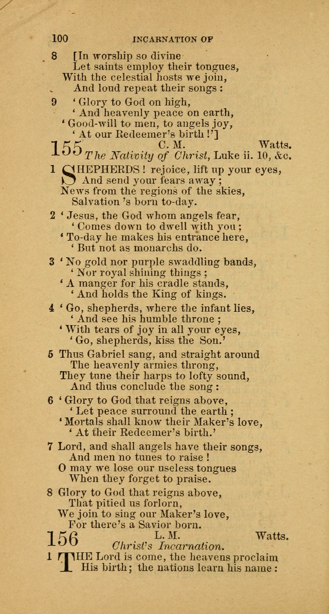 The Baptist Hymn Book: comprising a large and choice collection of psalms, hymns and spiritual songs, adapted to the faith and order of the Old School, or Primitive Baptists (2nd stereotype Ed.) page 100