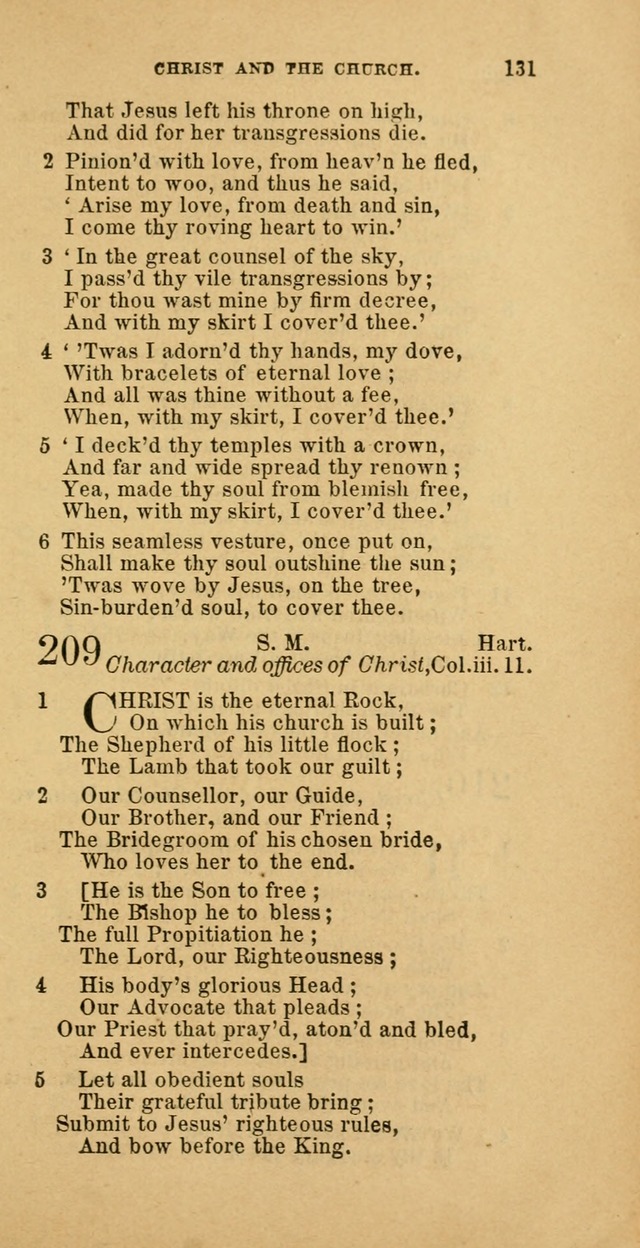 The Baptist Hymn Book: comprising a large and choice collection of psalms, hymns and spiritual songs, adapted to the faith and order of the Old School, or Primitive Baptists (2nd stereotype Ed.) page 131