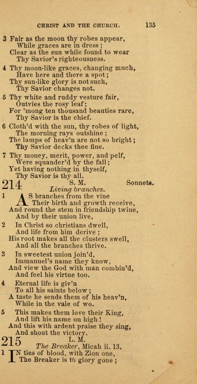 The Baptist Hymn Book: comprising a large and choice collection of psalms, hymns and spiritual songs, adapted to the faith and order of the Old School, or Primitive Baptists (2nd stereotype Ed.) page 135