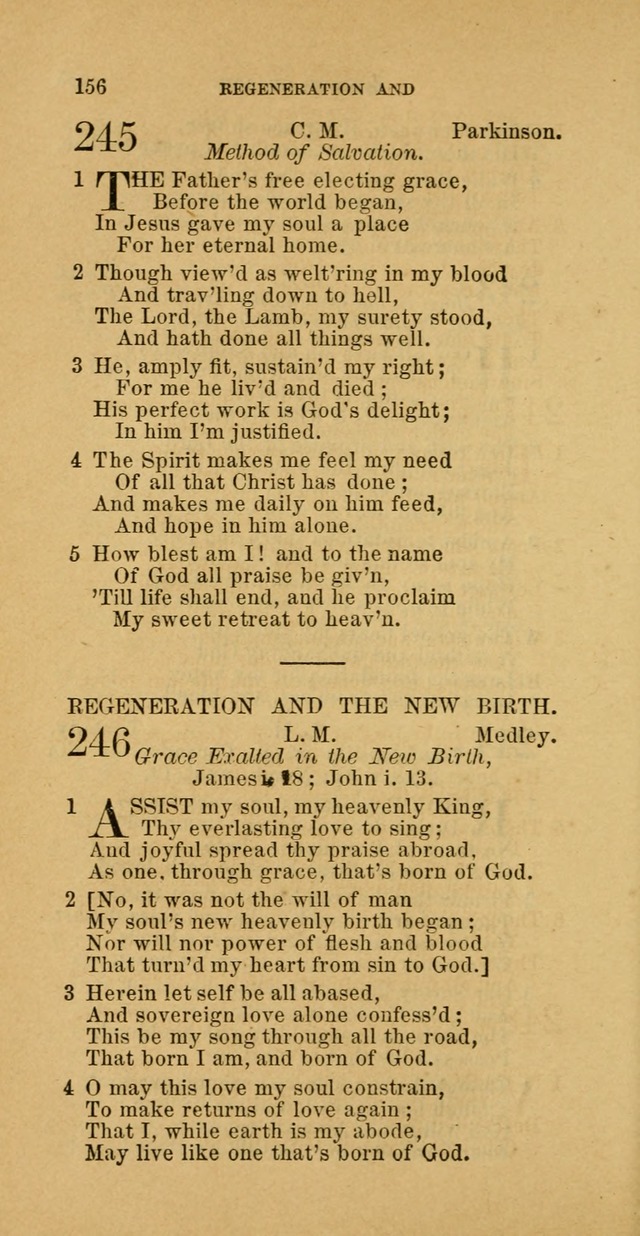 The Baptist Hymn Book: comprising a large and choice collection of psalms, hymns and spiritual songs, adapted to the faith and order of the Old School, or Primitive Baptists (2nd stereotype Ed.) page 156