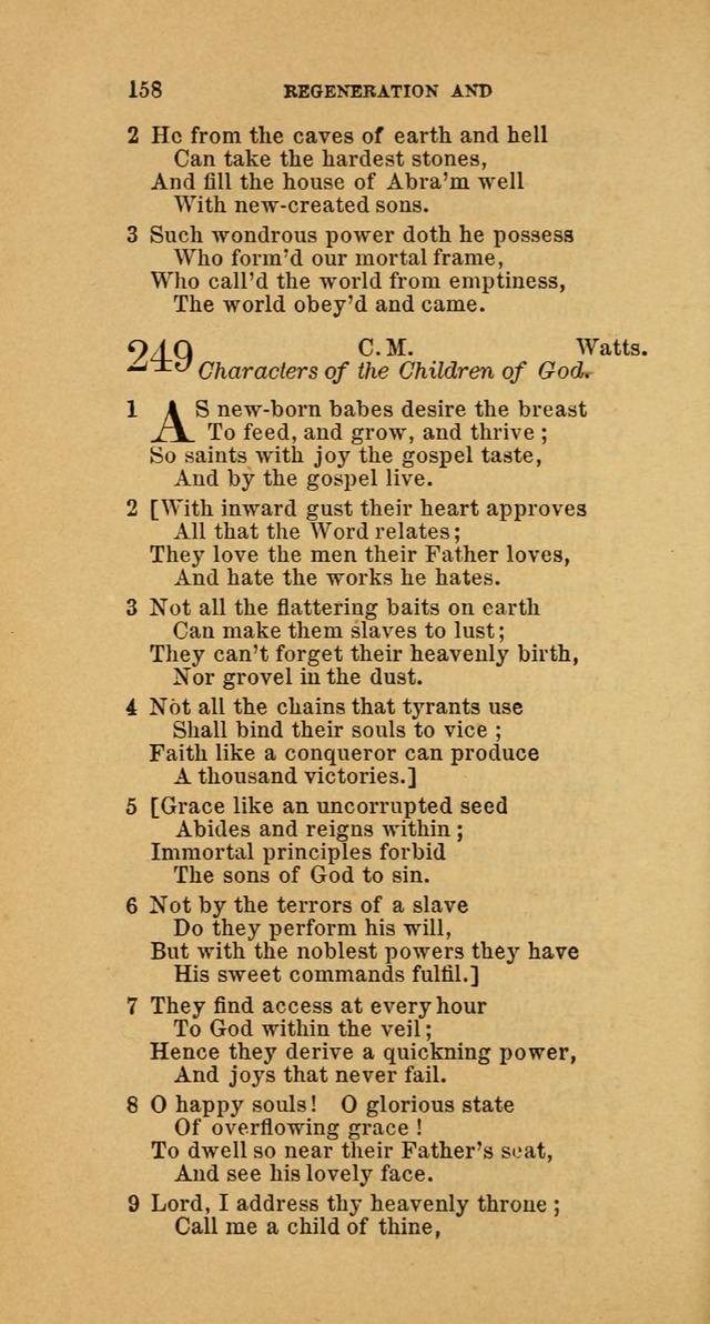 The Baptist Hymn Book: comprising a large and choice collection of psalms, hymns and spiritual songs, adapted to the faith and order of the Old School, or Primitive Baptists (2nd stereotype Ed.) page 158