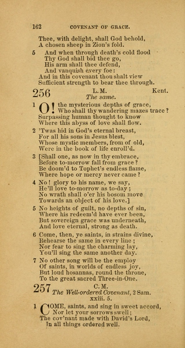 The Baptist Hymn Book: comprising a large and choice collection of psalms, hymns and spiritual songs, adapted to the faith and order of the Old School, or Primitive Baptists (2nd stereotype Ed.) page 162