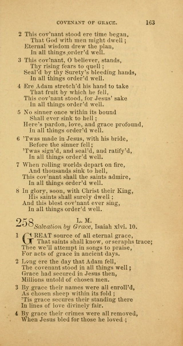 The Baptist Hymn Book: comprising a large and choice collection of psalms, hymns and spiritual songs, adapted to the faith and order of the Old School, or Primitive Baptists (2nd stereotype Ed.) page 163