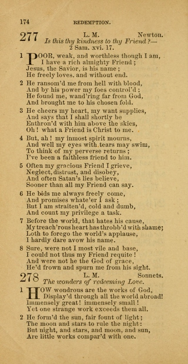 The Baptist Hymn Book: comprising a large and choice collection of psalms, hymns and spiritual songs, adapted to the faith and order of the Old School, or Primitive Baptists (2nd stereotype Ed.) page 174