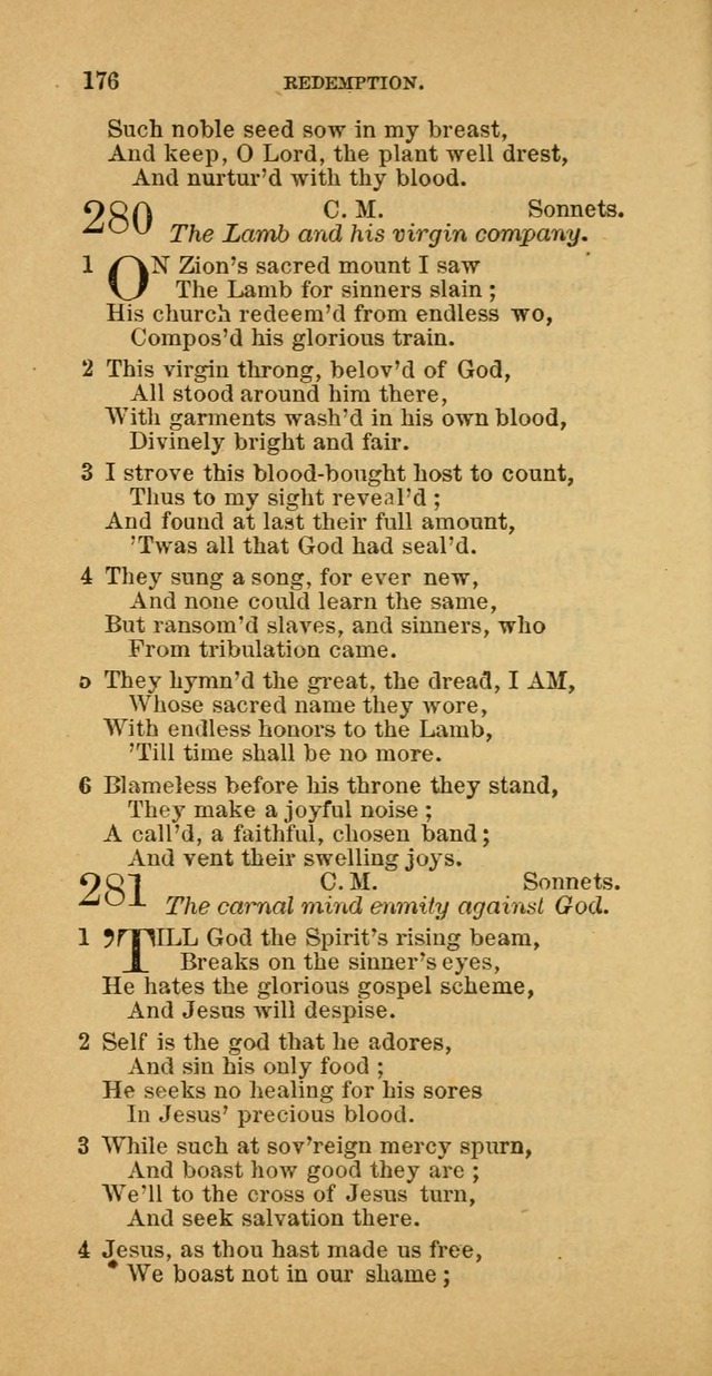 The Baptist Hymn Book: comprising a large and choice collection of psalms, hymns and spiritual songs, adapted to the faith and order of the Old School, or Primitive Baptists (2nd stereotype Ed.) page 176