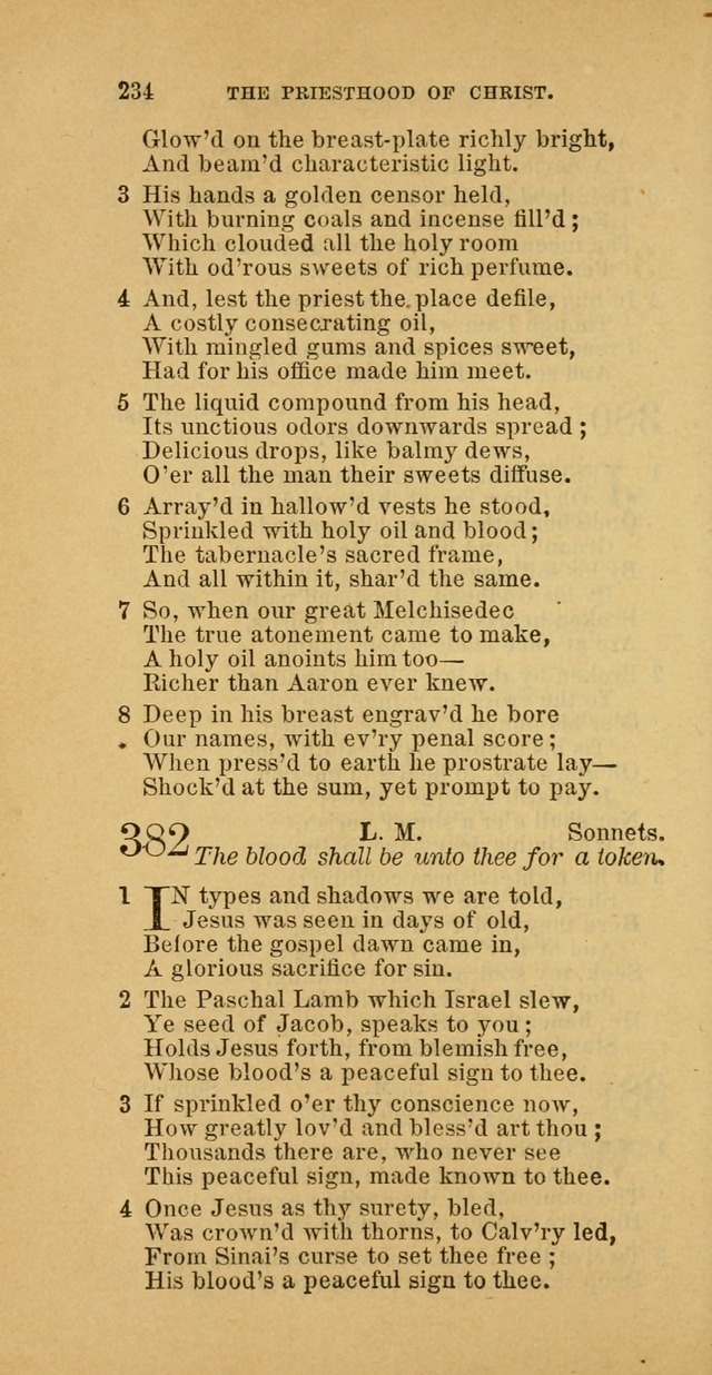 The Baptist Hymn Book: comprising a large and choice collection of psalms, hymns and spiritual songs, adapted to the faith and order of the Old School, or Primitive Baptists (2nd stereotype Ed.) page 234