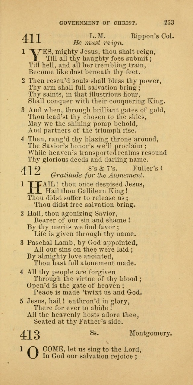 The Baptist Hymn Book: comprising a large and choice collection of psalms, hymns and spiritual songs, adapted to the faith and order of the Old School, or Primitive Baptists (2nd stereotype Ed.) page 253