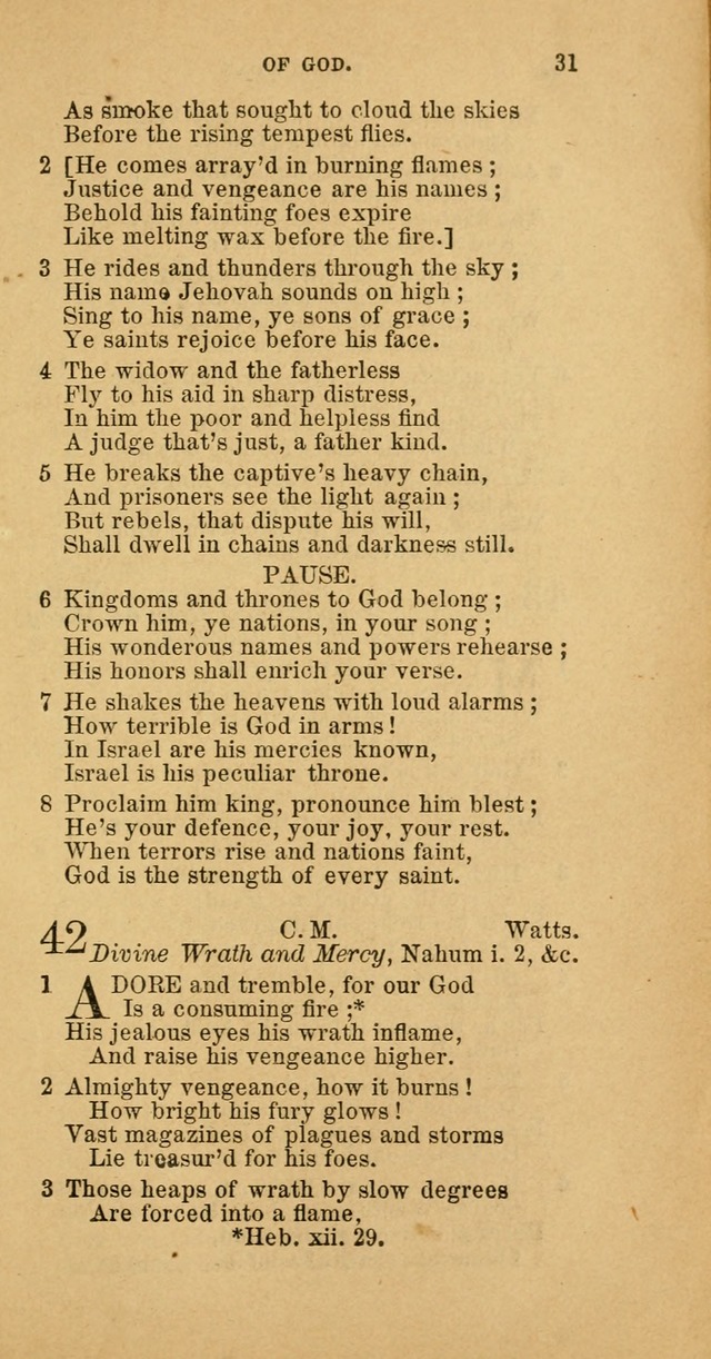 The Baptist Hymn Book: comprising a large and choice collection of psalms, hymns and spiritual songs, adapted to the faith and order of the Old School, or Primitive Baptists (2nd stereotype Ed.) page 31