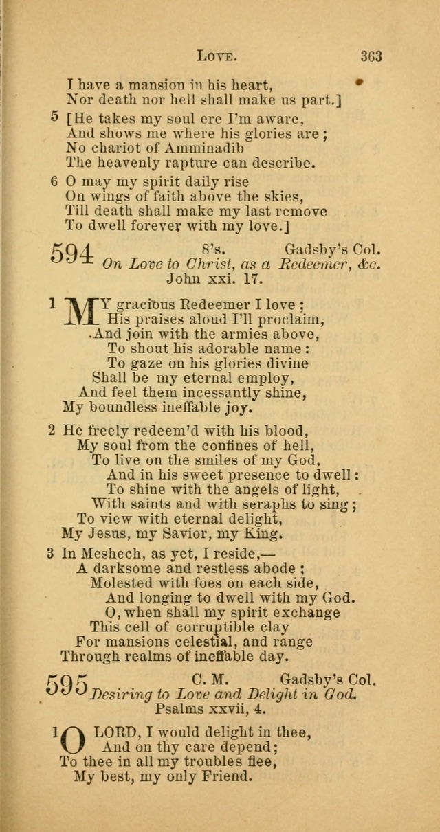The Baptist Hymn Book: comprising a large and choice collection of psalms, hymns and spiritual songs, adapted to the faith and order of the Old School, or Primitive Baptists (2nd stereotype Ed.) page 365