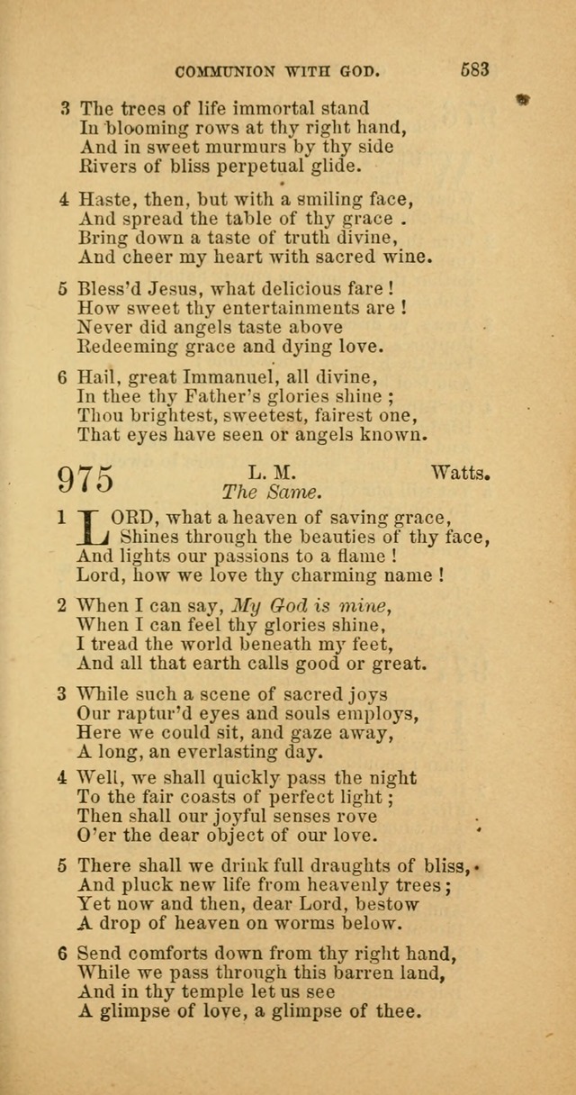 The Baptist Hymn Book: comprising a large and choice collection of psalms, hymns and spiritual songs, adapted to the faith and order of the Old School, or Primitive Baptists (2nd stereotype Ed.) page 585