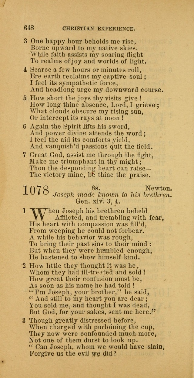 The Baptist Hymn Book: comprising a large and choice collection of psalms, hymns and spiritual songs, adapted to the faith and order of the Old School, or Primitive Baptists (2nd stereotype Ed.) page 650