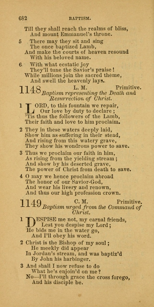 The Baptist Hymn Book: comprising a large and choice collection of psalms, hymns and spiritual songs, adapted to the faith and order of the Old School, or Primitive Baptists (2nd stereotype Ed.) page 684