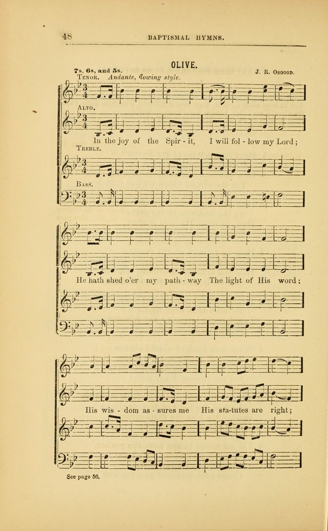 Baptismal Harmonies: or, Baptismal Hymns: prepared with special reference to the design and singifcancy of the ordinance, in its relation to the work of Christ and the experience and profession of... page 49