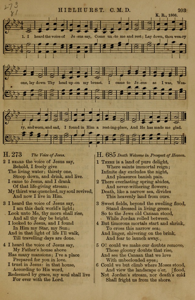 Book of Hymns and Tunes, comprising the psalms and hymns for the worship of God, approved by the general assembly of 1866, arranged with appropriate tunes... by authority of the assembly of 1873 page 201