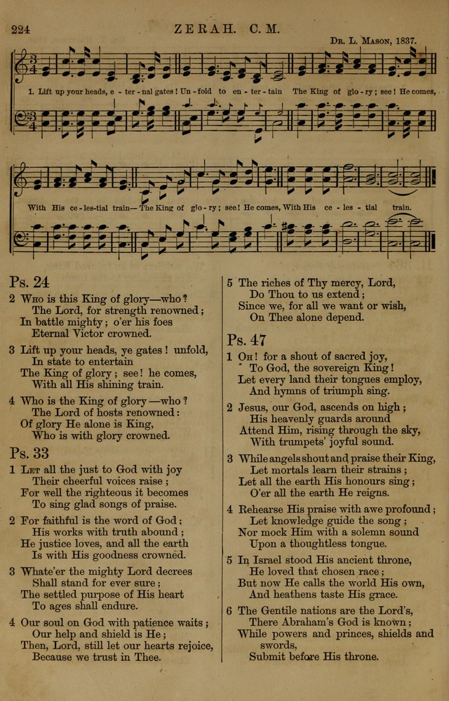 Book of Hymns and Tunes, comprising the psalms and hymns for the worship of God, approved by the general assembly of 1866, arranged with appropriate tunes... by authority of the assembly of 1873 page 222