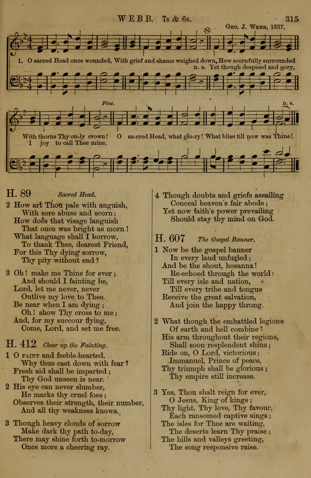 Book of Hymns and Tunes, comprising the psalms and hymns for the worship of God, approved by the general assembly of 1866, arranged with appropriate tunes... by authority of the assembly of 1873 page 313