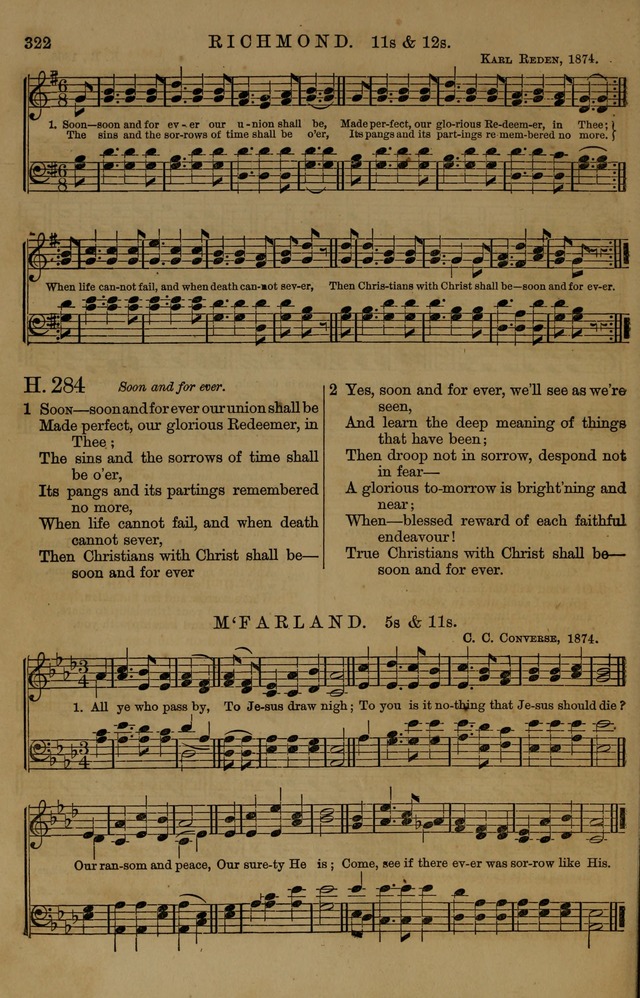 Book of Hymns and Tunes, comprising the psalms and hymns for the worship of God, approved by the general assembly of 1866, arranged with appropriate tunes... by authority of the assembly of 1873 page 320