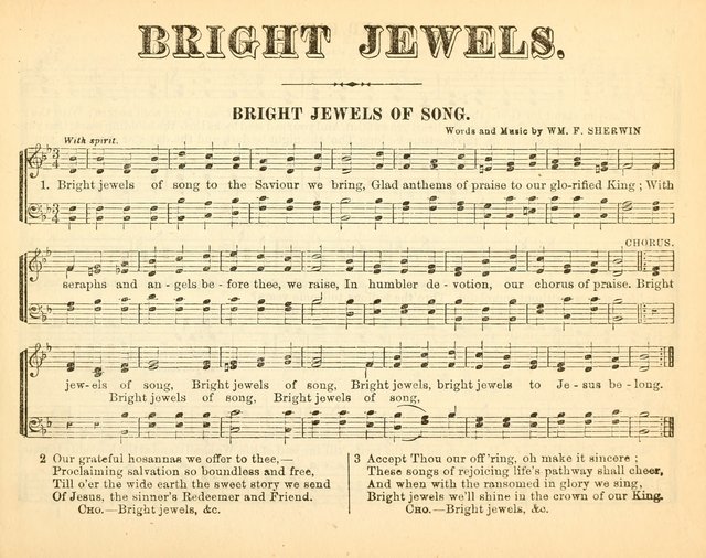 Bright Jewels for the Sunday School: a new collection of Sunday School songs written expressly for this work, many of which are the latest compositions of William B. Bradbury... page 10