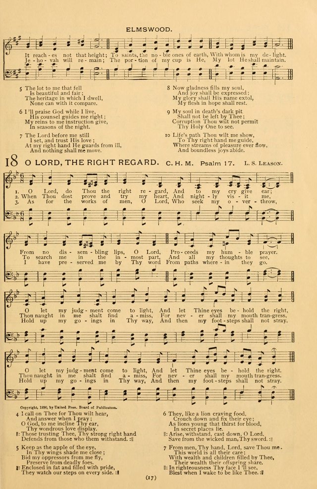 Bible Songs: consisting of selections from the Psalms set to music suitable for Sabbath Schools, prayer meetings, etc. page 17