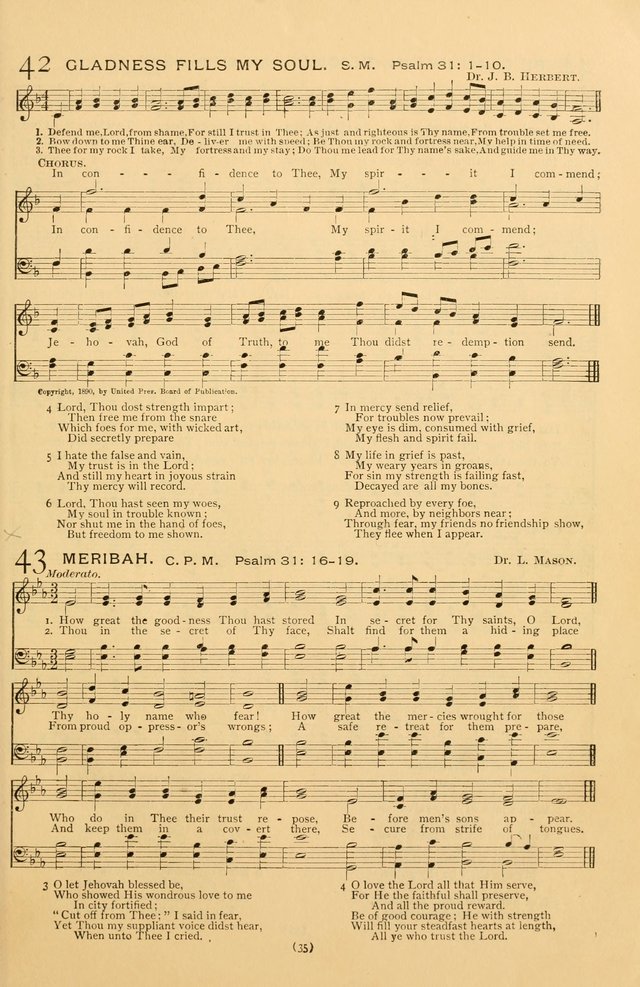 Bible Songs: consisting of selections from the Psalms set to music suitable for Sabbath Schools, prayer meetings, etc. page 35