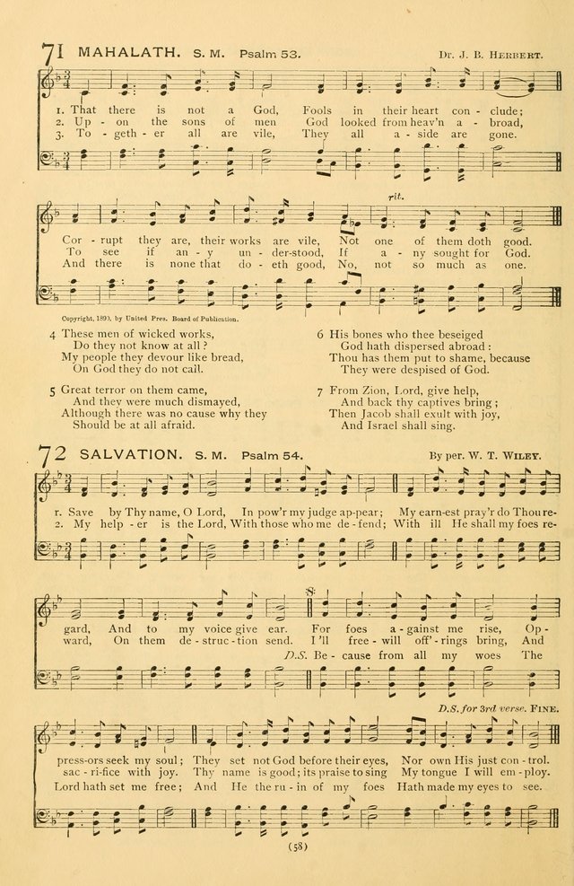 Bible Songs: consisting of selections from the Psalms set to music suitable for Sabbath Schools, prayer meetings, etc. page 58