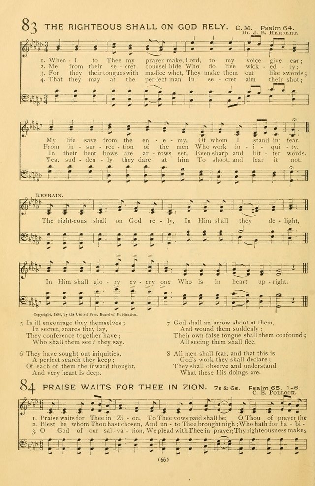 Bible Songs: consisting of selections from the Psalms set to music suitable for Sabbath Schools, prayer meetings, etc. page 66